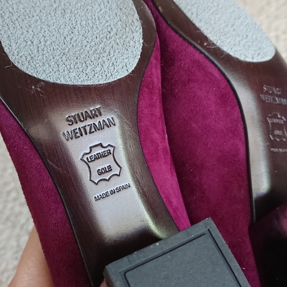 The STUART POWER BLOCK pump heels in rich burgundy size 6M - Picture 13 of 15